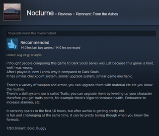 Illustration for article titled Remnant: From The Ashes, As Told By Steam Reviews